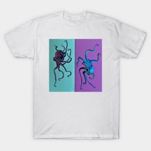 Purple and Blue Octopi (Vertical) T-Shirt